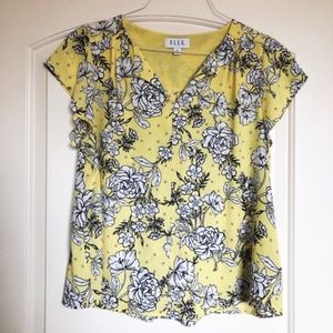 ELLE Yellow Floral Top